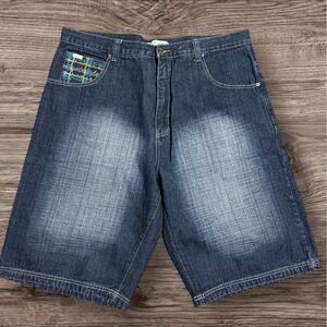 Vintage Y2K Paco Jeans Company Baggy Fit Denim Navy‎ Jorts Size 40 Jnco Style
